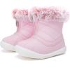 imageBMCiTYBM Baby Boy Girl Snow Boots Waterproof Winter Warm Booties Nonslip Lightweight Outdoor Shoes for First Walkers 6 9 12 18 24 MonthsInfantToddlerA3pink
