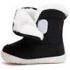 imageBMCiTYBM Baby Boy Girl Snow Boots Waterproof Winter Warm Booties Nonslip Lightweight Outdoor Shoes for First Walkers 6 9 12 18 24 MonthsInfantToddlerA4black