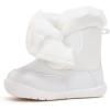 imageBMCiTYBM Baby Boy Girl Snow Boots Waterproof Winter Warm Booties Nonslip Lightweight Outdoor Shoes for First Walkers 6 9 12 18 24 MonthsInfantToddlerA4white