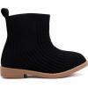 imageBMCiTYBM Toddler Girls Knitted Boots Breathable Low Heel Booties Pointed Toe Slip On Sock Shoes for All SeasonsBlack