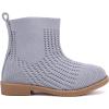 imageBMCiTYBM Toddler Girls Knitted Boots Breathable Low Heel Booties Pointed Toe Slip On Sock Shoes for All SeasonsGrey
