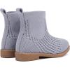 imageBMCiTYBM Toddler Girls Knitted Boots Breathable Low Heel Booties Pointed Toe Slip On Sock Shoes for All SeasonsGrey