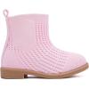 imageBMCiTYBM Toddler Girls Knitted Boots Breathable Low Heel Booties Pointed Toe Slip On Sock Shoes for All SeasonsPink