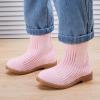 imageBMCiTYBM Toddler Girls Knitted Boots Breathable Low Heel Booties Pointed Toe Slip On Sock Shoes for All SeasonsPink