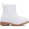 imageBMCiTYBM Toddler Girls Knitted Boots Breathable Low Heel Booties Pointed Toe Slip On Sock Shoes for All SeasonsWhite