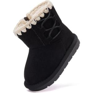 imageBMCiTYBM Girls Boys Snow Boots Warm Winter Fur Lined Baby Shoes InfantToddlerLittle Kid92black
