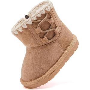 imageBMCiTYBM Girls Boys Snow Boots Warm Winter Fur Lined Baby Shoes InfantToddlerLittle Kid92khaki
