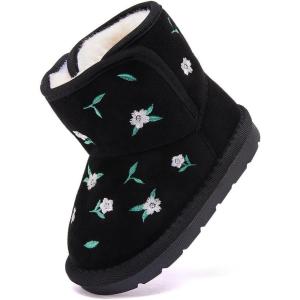 imageBMCiTYBM Girls Boys Snow Boots Warm Winter Fur Lined Baby Shoes InfantToddlerLittle Kid93black