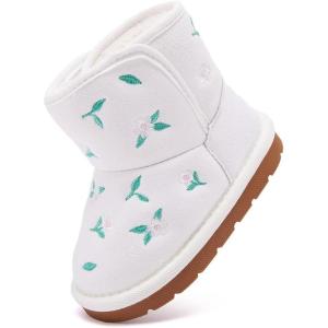 imageBMCiTYBM Girls Boys Snow Boots Warm Winter Fur Lined Baby Shoes InfantToddlerLittle Kid97white