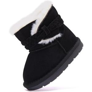 imageBMCiTYBM Girls Boys Snow Boots Warm Winter Fur Lined Baby Shoes InfantToddlerLittle Kid98black