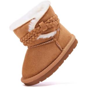 imageBMCiTYBM Girls Boys Snow Boots Warm Winter Fur Lined Baby Shoes InfantToddlerLittle Kid98camel