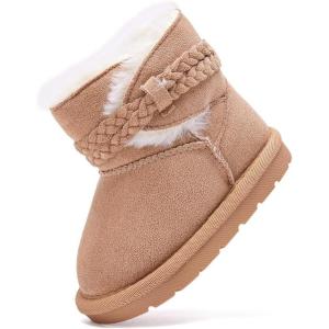 imageBMCiTYBM Girls Boys Snow Boots Warm Winter Fur Lined Baby Shoes InfantToddlerLittle Kid98khaki
