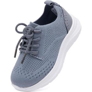 imageBMCiTYBM Toddler Boys Girls Slip On Shoes Comfortable Walking Sneakers Mesh Oxford Casual Dress Shoes School Uniform LoafersAgrey