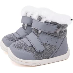 imageBMCiTYBM Toddler Baby Winter Snow Boots Boy Girl Faux Fur Warm Non Slip First Walking Infant Shoes96grey