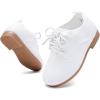 imageBMCiTYBM Toddler Girl Dressy Shoes Comfortable Knit Casual Oxford Shoes School Uniform Loafer FlatsAwhite