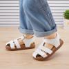 imageBMCiTYBM Toddler Boys Girls Sandals Open Toe Arch Support Slides Adjustable Straps Cork Footbed Slippers for Indoor OutdoorBwhite