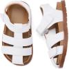 imageBMCiTYBM Toddler Boys Girls Sandals Open Toe Arch Support Slides Adjustable Straps Cork Footbed Slippers for Indoor OutdoorBwhite