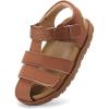imageBMCiTYBM Toddler Boys Girls Sandals Open Toe Arch Support Slides Adjustable Straps Cork Footbed Slippers for Indoor OutdoorBbrown