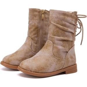 imageBMCiTYBM Toddler Boots Girls Fashion Ridding Booties Mid Calf Side Zipper Shoes for All SeasonsToddlerLittle KidAcamel