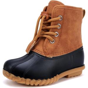 imageBMCiTYBM Toddler Winter Boots Waterproof Duck Snow Boots Boys Girls High Top Outdoor Warm Shoes for Cold Weather ToddlerLittle KidsBrown