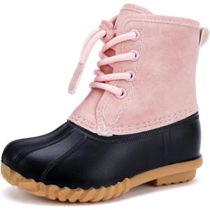 imageBMCiTYBM Toddler Winter Boots Waterproof Duck Snow Boots Boys Girls High Top Outdoor Warm Shoes for Cold Weather ToddlerLittle KidsPink