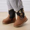 imageBMCiTYBM Baby Cowboy Cowgirl Boots Infant Western Shoes Boys Girls Round Toe Boots All Seasons 624 MonthsAblackBrown