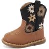 imageBMCiTYBM Baby Cowboy Cowgirl Boots Infant Western Shoes Boys Girls Round Toe Boots All Seasons 624 MonthsAblackBrown