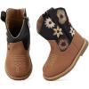 imageBMCiTYBM Baby Cowboy Cowgirl Boots Infant Western Shoes Boys Girls Round Toe Boots All Seasons 624 MonthsAblackBrown
