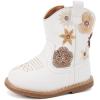 imageBMCiTYBM Baby Cowboy Cowgirl Boots Infant Western Shoes Boys Girls Round Toe Boots All Seasons 624 MonthsAwhite