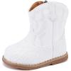 imageBMCiTYBM Baby Cowboy Cowgirl Boots Infant Western Shoes Boys Girls Round Toe Boots All Seasons 624 MonthsGlitterall White