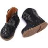 imageBMCiTYBM Baby Cowboy Cowgirl Boots Infant Western Shoes Boys Girls Round Toe Boots All Seasons 624 MonthsGlitterblack