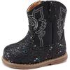 imageBMCiTYBM Baby Cowboy Cowgirl Boots Infant Western Shoes Boys Girls Round Toe Boots All Seasons 624 MonthsGlitterblack