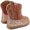 imageBMCiTYBM Baby Cowboy Cowgirl Boots Infant Western Shoes Boys Girls Round Toe Boots All Seasons 624 MonthsGlitterbrown