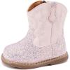 imageBMCiTYBM Baby Cowboy Cowgirl Boots Infant Western Shoes Boys Girls Round Toe Boots All Seasons 624 MonthsGlitterpink