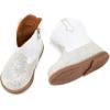 imageBMCiTYBM Baby Cowboy Cowgirl Boots Infant Western Shoes Boys Girls Round Toe Boots All Seasons 624 MonthsGlitterwhite
