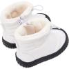 imageBMCiTYBM Toddler Baby Snow Boots Winter Shoes Boys Girls Cold Weather Baby Faux Fur ShoesDark White