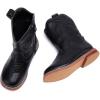 imageBMCiTYBM Toddler Cowboy Boots Western Cowgirl Boots Boys Girls Mid Calf Square Toe Riding Walking ShoesAblack