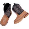 imageBMCiTYBM Toddler Cowboy Boots Western Cowgirl Boots Boys Girls Mid Calf Square Toe Riding Walking ShoesAblackBrown