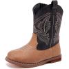 imageBMCiTYBM Toddler Cowboy Boots Western Cowgirl Boots Boys Girls Mid Calf Square Toe Riding Walking ShoesAblackBrown