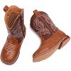 imageBMCiTYBM Toddler Cowboy Boots Western Cowgirl Boots Boys Girls Mid Calf Square Toe Riding Walking ShoesAbrown
