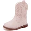 imageBMCiTYBM Toddler Cowboy Boots Western Cowgirl Boots Boys Girls Mid Calf Square Toe Riding Walking ShoesApink