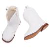 imageBMCiTYBM Toddler Cowboy Boots Western Cowgirl Boots Boys Girls Mid Calf Square Toe Riding Walking ShoesAwhite