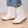 imageBMCiTYBM Toddler Cowboy Boots Western Cowgirl Boots Boys Girls Mid Calf Square Toe Riding Walking ShoesAwhite