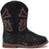 imageBMCiTYBM Toddler Cowboy Boots Western Cowgirl Boots Boys Girls Mid Calf Square Toe Riding Walking ShoesCblack