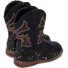 imageBMCiTYBM Toddler Cowboy Boots Western Cowgirl Boots Boys Girls Mid Calf Square Toe Riding Walking ShoesCblack