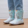 imageBMCiTYBM Toddler Cowboy Boots Western Cowgirl Boots Boys Girls Mid Calf Square Toe Riding Walking ShoesCblue