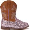 imageBMCiTYBM Toddler Cowboy Boots Western Cowgirl Boots Boys Girls Mid Calf Square Toe Riding Walking ShoesCbrown
