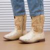 imageBMCiTYBM Toddler Cowboy Boots Western Cowgirl Boots Boys Girls Mid Calf Square Toe Riding Walking ShoesCcamel