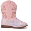imageBMCiTYBM Toddler Cowboy Boots Western Cowgirl Boots Boys Girls Mid Calf Square Toe Riding Walking ShoesCpink