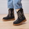 imageBMCiTYBM Toddler Cowboy Cowgirl Boots Boys Girls Western Round Toe Riding Mid Calf Booties for All SeasonsToddlerLittle KidAblack